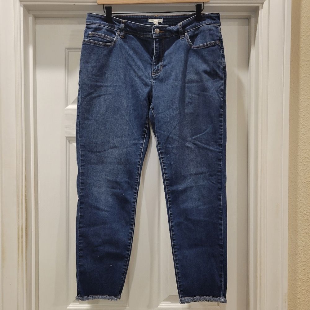 Eileen Fisher frayed crop, size 14